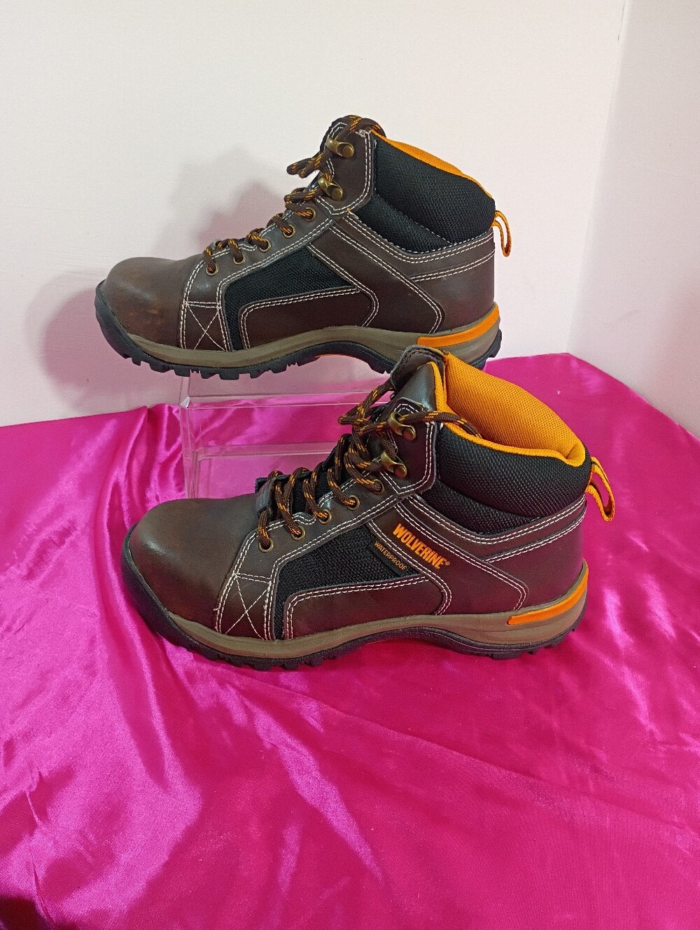 Wolverine Mens SZ 8M Brown Composite Toe Waterproof Hiking Work Boot W10303.